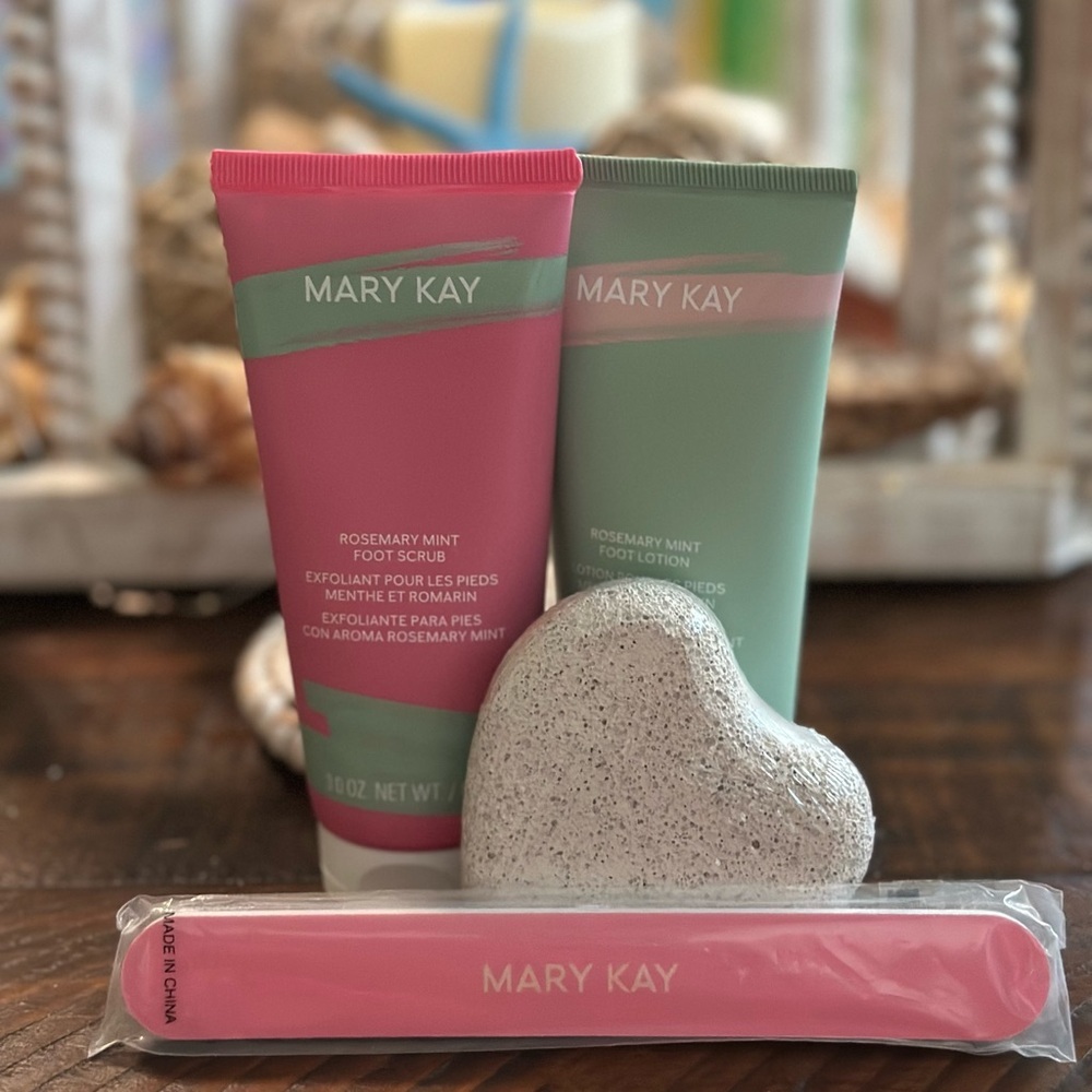 Mary Kay Rosemary Mint Foot Care Trio - Pink and Green